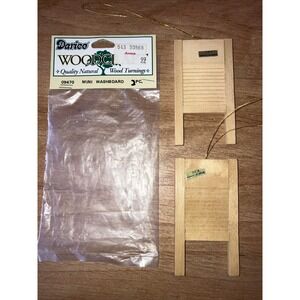 Package of 2 - Vintage Darice Woodcraft MINI WASHBOARD - New in Package